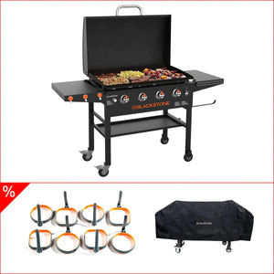 Blackstone 36″ Griddle Grillstation Bundle mit Abdeckhaube und Eggring, Grillbundle