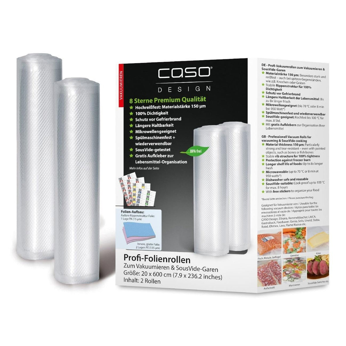 Caso Design Folienrollen, 20x600cm 2Stk.
