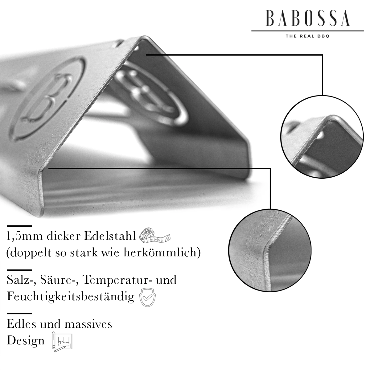 BABOSSA Flammschutzblech, Weber Spirit 310/ 320, Grillzubehör, Detailansicht 1
