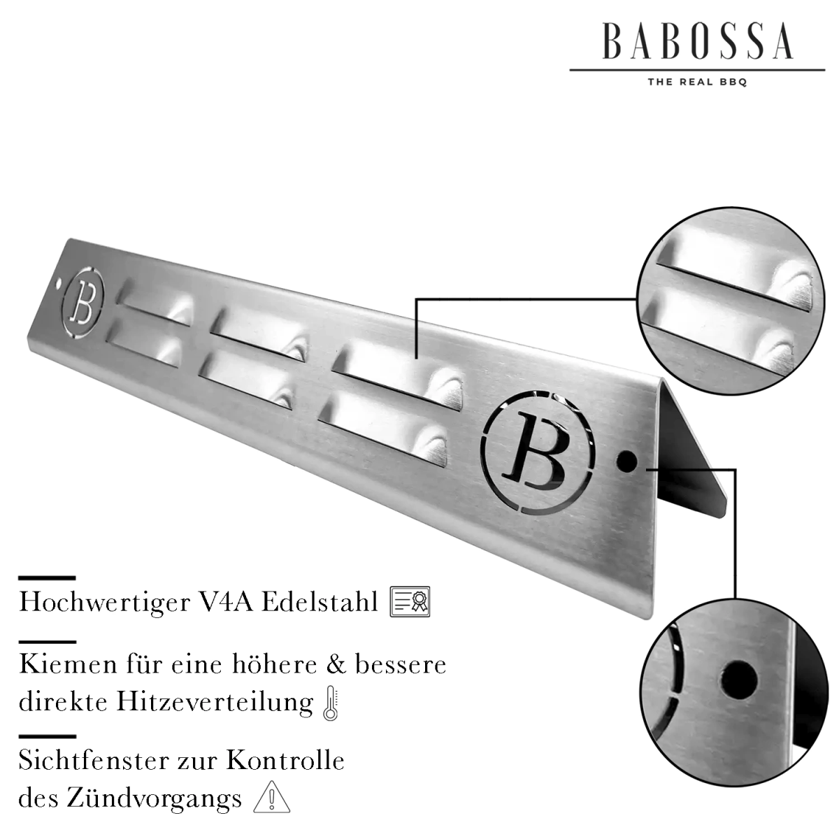 BABOSSA Flammschutzblech, Weber Spirit 310/ 320, Grillzubehör, Detailansicht 3