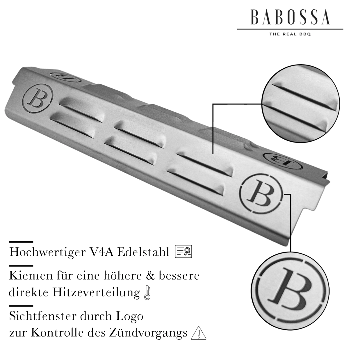 BABOSSA Flammschutzblech, Enders Boston Black Pro, Grillzubehör, Detailansicht 2