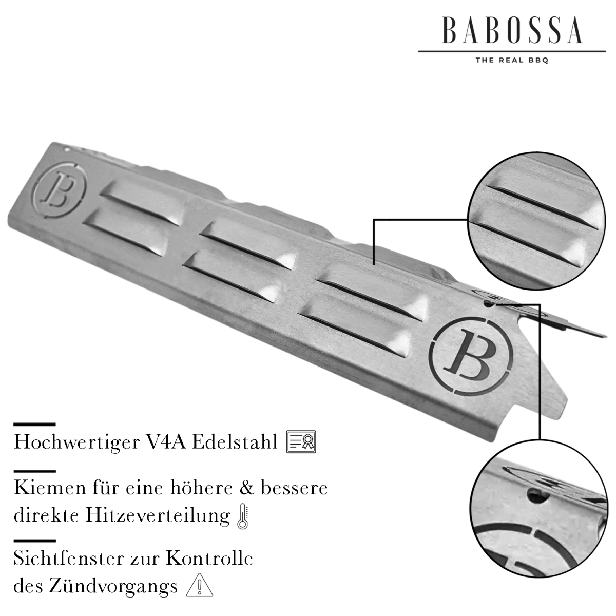 BABOSSA Flammschutzblech, Enders Boston Pro 4 KR Turbo II & Boston EVO PRO 4RP Turbo II, Grillzubehör, Detailansicht 3