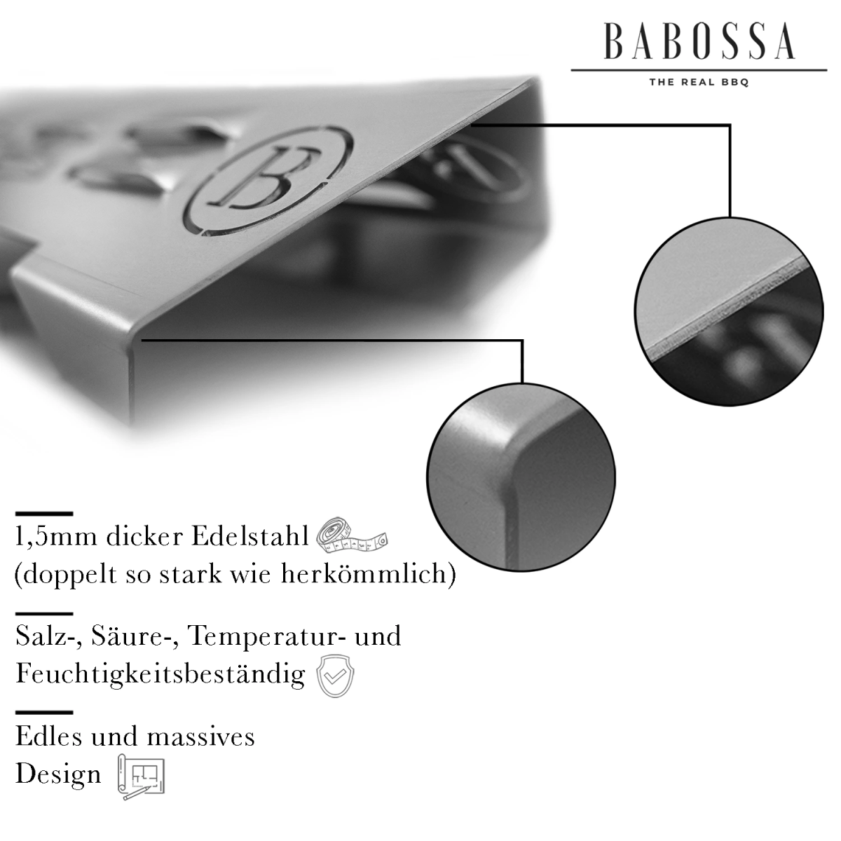 BABOSSA "B-Ware" Flammschutzblech, Enders Monroe Turbozone bis 202, Grillzubehör, Detailansicht 2