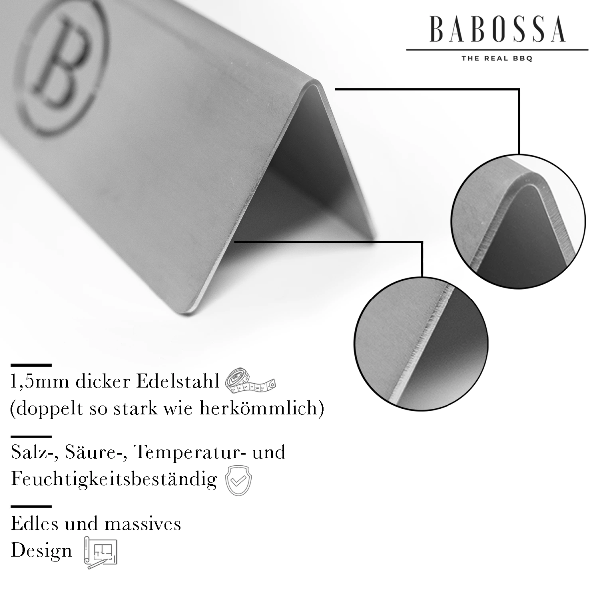 BABOSSA Flammschutzblech, Weber Genesis Gold C!, Grillzubehör, Detailansicht 3
