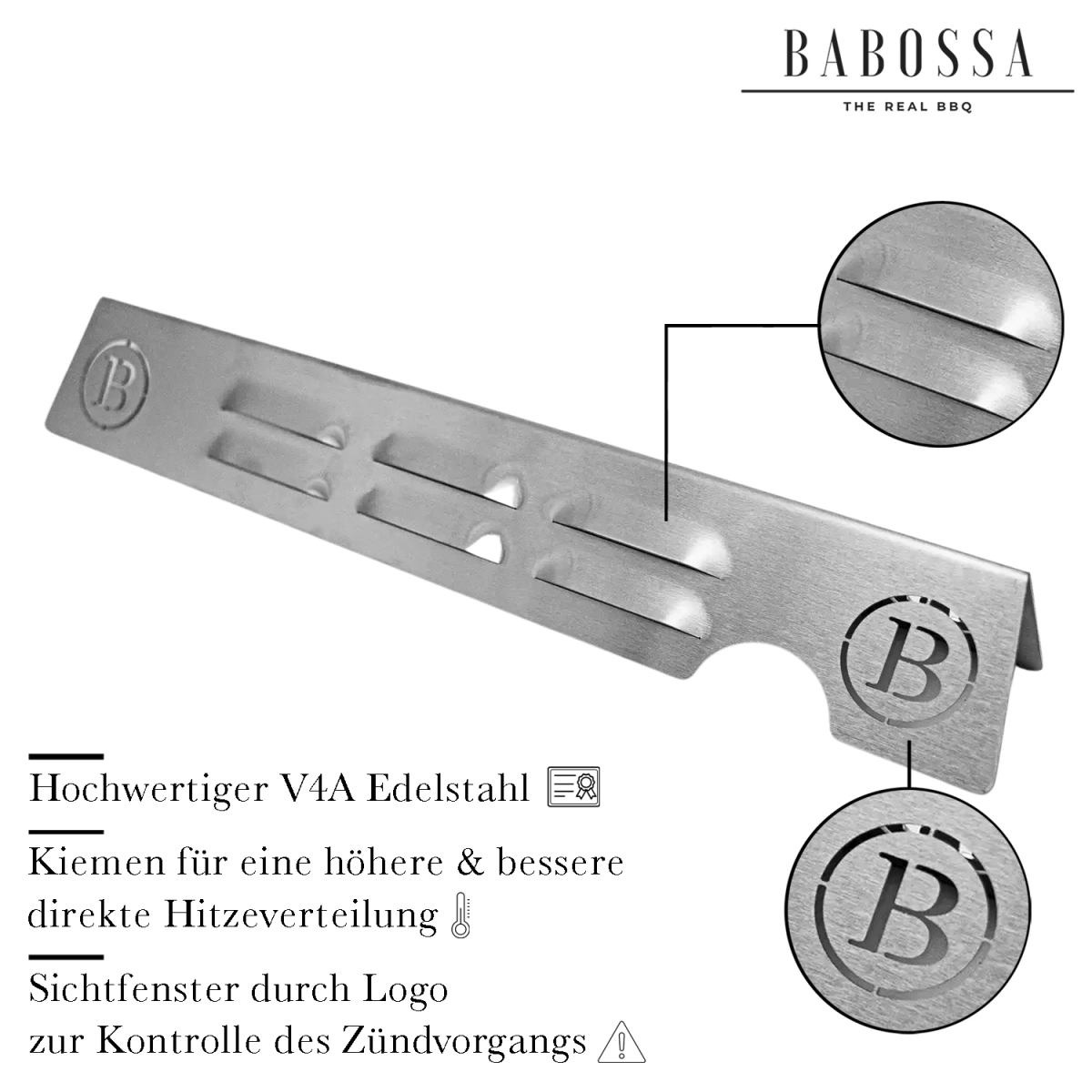 BABOSSA Flammschutzblech, Weber Genesis, Grillzubehör, Detailansicht 2