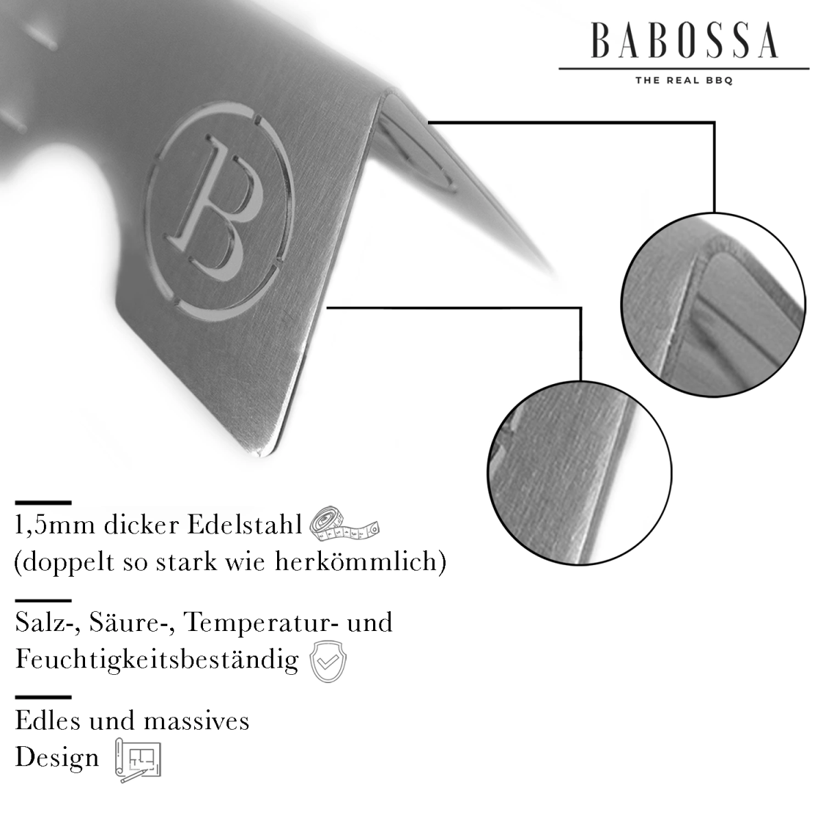 BABOSSA Flammschutzblech, Weber Genesis, Grillzubehör, Detailansicht 3
