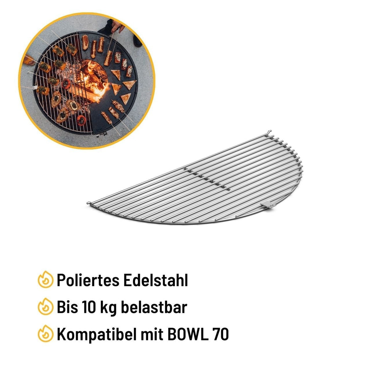 Höfats Grillrost, BOWL 70, Grillzubehör, Detailansicht 1