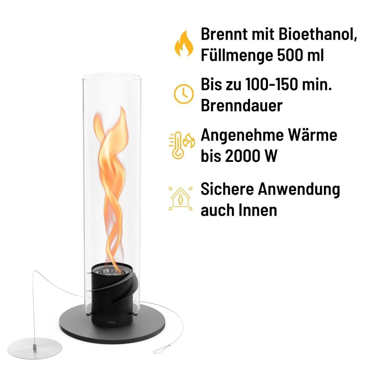 Höfats Spin 1200 Tischfeuer schwarz, Detailansicht 1