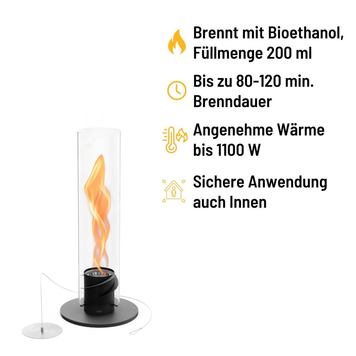 Höfats Spin 900 Tischfeuer schwarz, Detailansicht 1