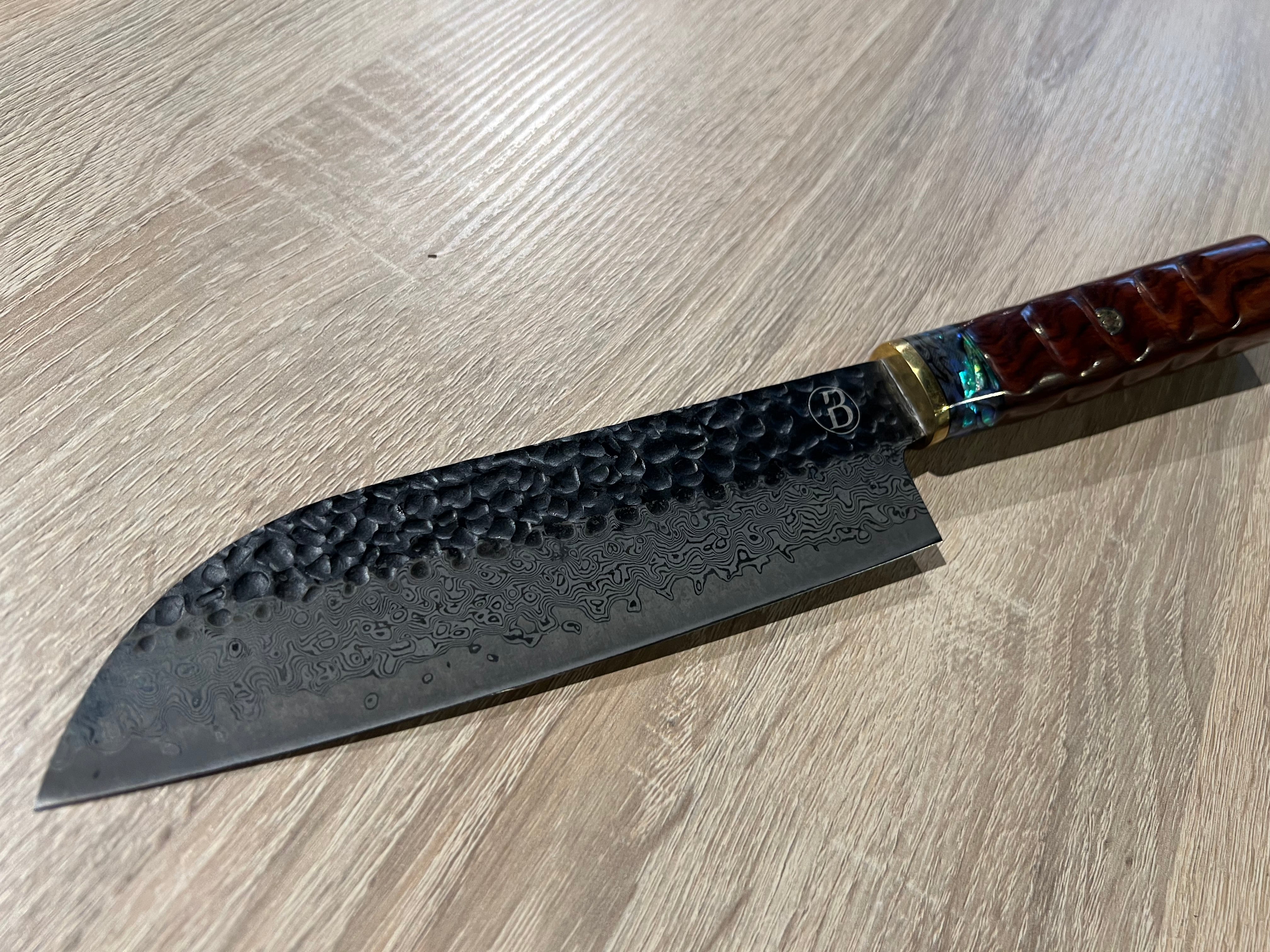 BABOSSA Heritage Santoku mit Griff aus Wüsteneisenholz, Messer, Detailansicht 3