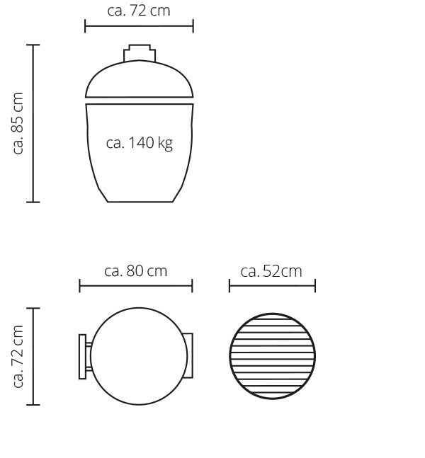 Monolith LeChef Pro 2.0, Schwarz, Grillrost aus Edelstahl, für 1 - 12 Personen, Detailansicht 7