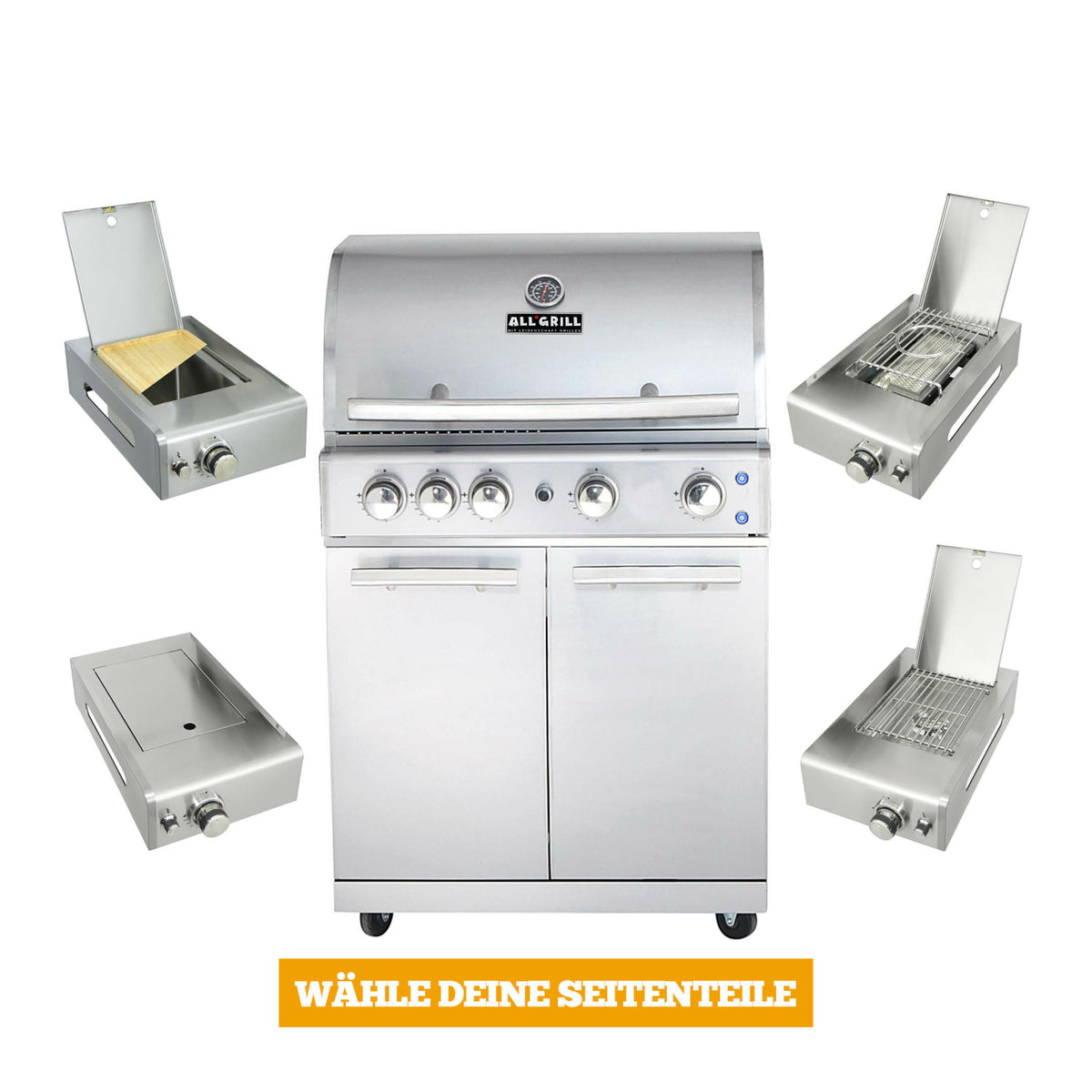 ALL'GRILL ALL’ Chef L Grundmodell 2025, Grillrost aus Edelstahl, für 1 - 12 Personen, Detailansicht 2