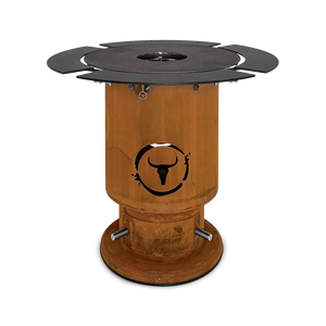 Moesta Bandit 2.0 corten - inkl. BBQ Disk + 4 Ablagen oben schwarz, für 1 - x Personen