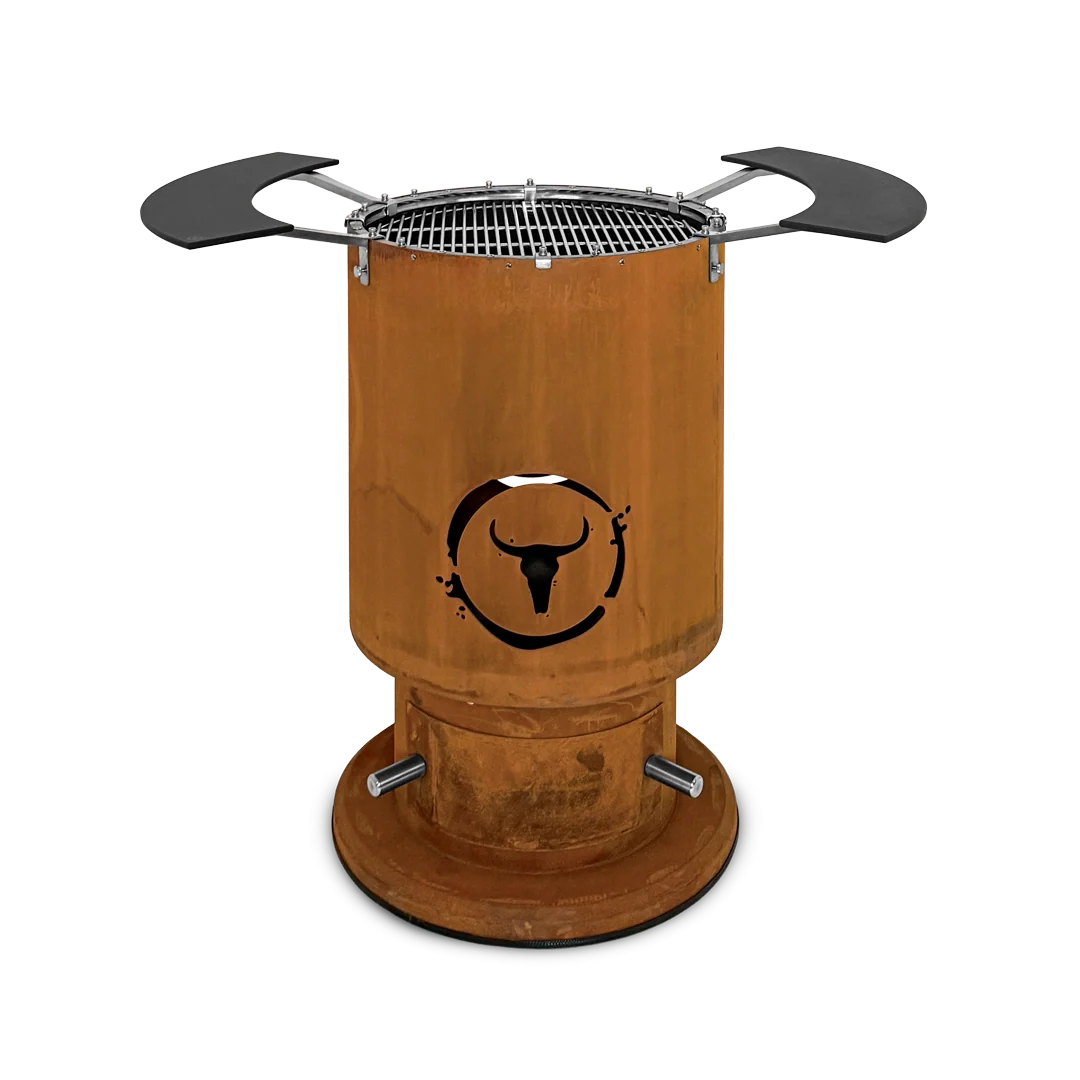 Moesta Bandit 2.0 - corten inkl. Grillrost + 2 Ablagen oben schwarz, für 1 - x Personen
