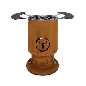 Moesta Bandit 2.0 - corten inkl. Grillrost + 2 Ablagen oben schwarz, für 1 - x Personen