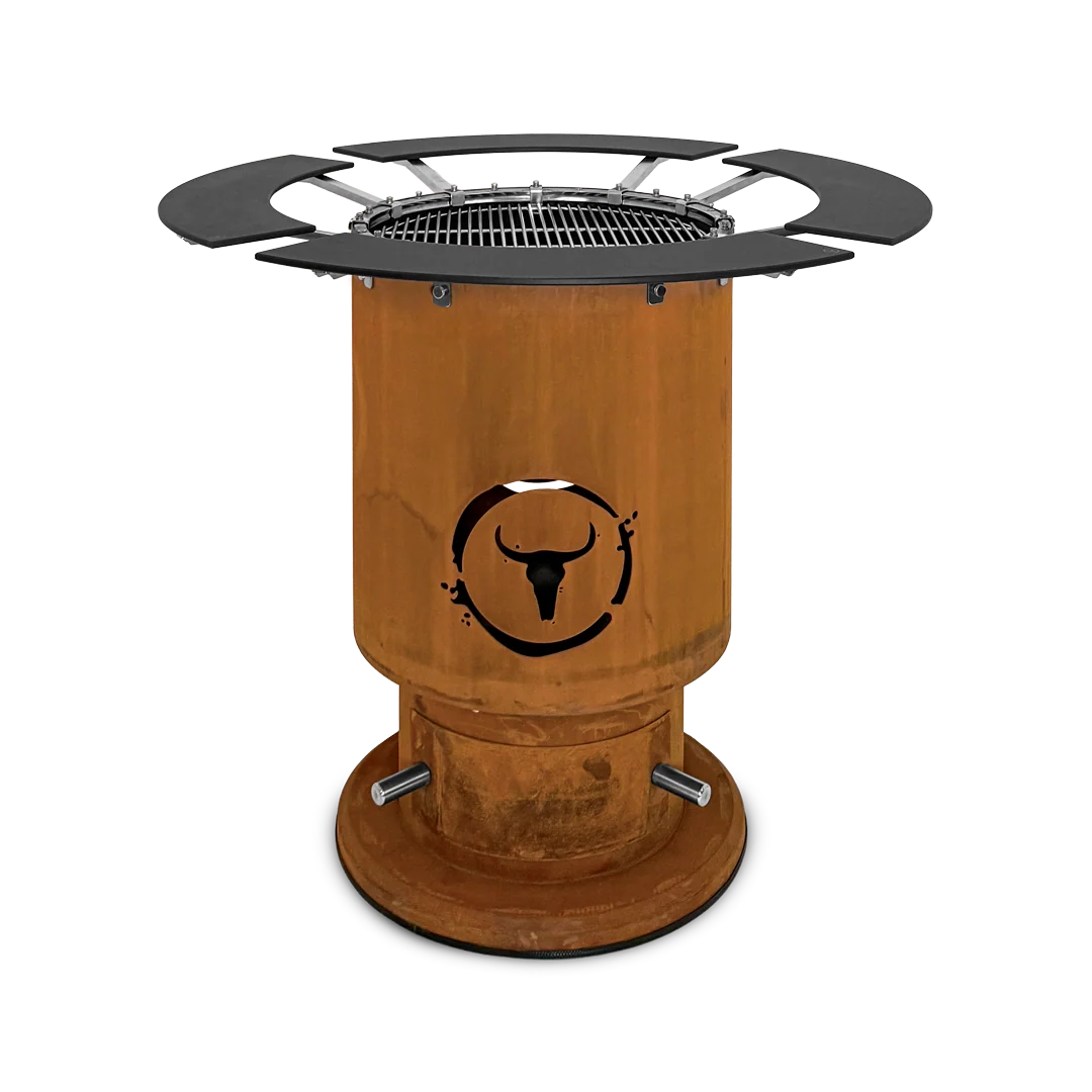 Moesta Bandit 2.0 corten - inkl. Grillrost + 4 Ablagen oben schwarz, für 1 - x Personen