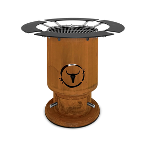 Moesta Bandit 2.0 corten - inkl. Grillrost + 4 Ablagen oben schwarz, für 1 - x Personen