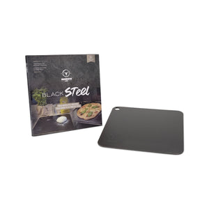Moesta BlackSteel eckig Pizzastahl 35, 5cm x 35, 5cm x 6mm, Grillzubehör