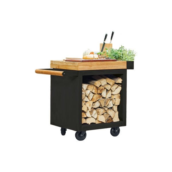 OFYR Mise en Place Table Black PRO 65 mit Teakholz