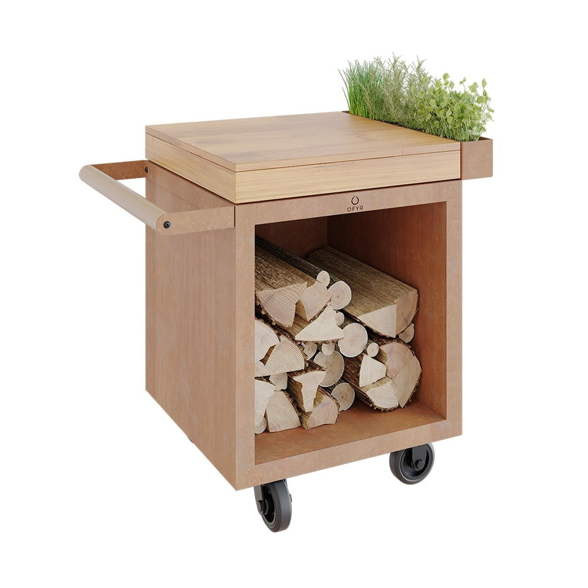 OFYR Mise en Place Table Corten PRO 65 mit Teakholz