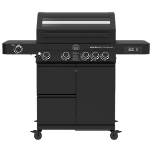 Rösle Videro Pro Smart Bundle - mit Grillplatte, Rotisserie, Räucherbox und Abdeckhaube, Grillrost aus, Detailansicht 2