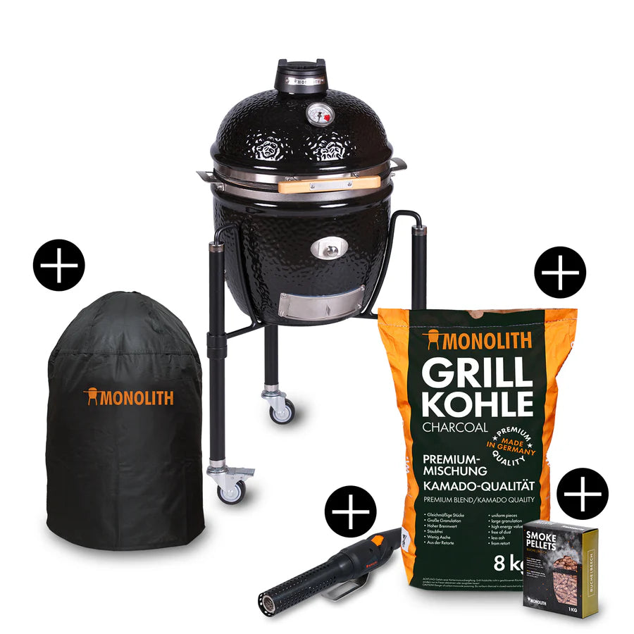 Monolith Starterset JUNIOR 2.0, Grillrost aus Edelstahl, für 1 - 5 Personen