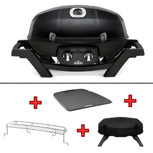 Napoleon TravelQ PRO285 inkl. Gussplatte, Abdeckhaube und Warmhalterost, Grillbundle