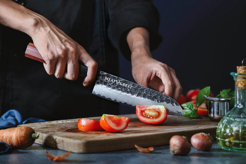 Meat 'n' Great Babossa "Carbonstahl" Santoku, Messer, Detailansicht 1