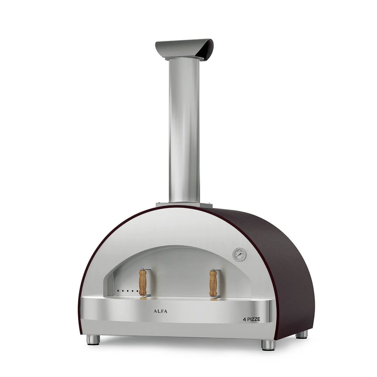 Alfa Forni Classico 4 Pizze, Holz, Kupfer, Pizzaofen