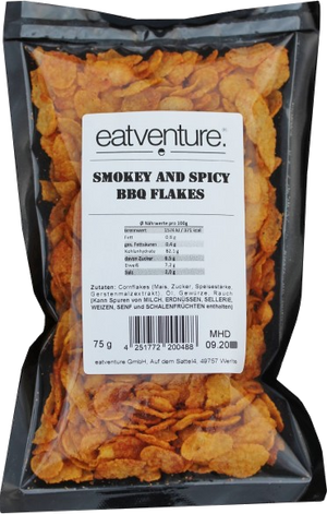 Eatventure BBQ Flakes, Smoky & Spicy 75g, Lebensmittel