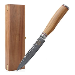 Zayiko Damast Allzweckmesser, "Olive"-Serie, Messer