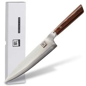 Zayiko Damast kleines Santokumesser, "Kasshoku"-Serie, Messer