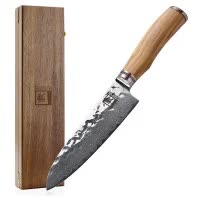 Zayiko Damast Santokumesser, "Olive"-Serie, Messer
