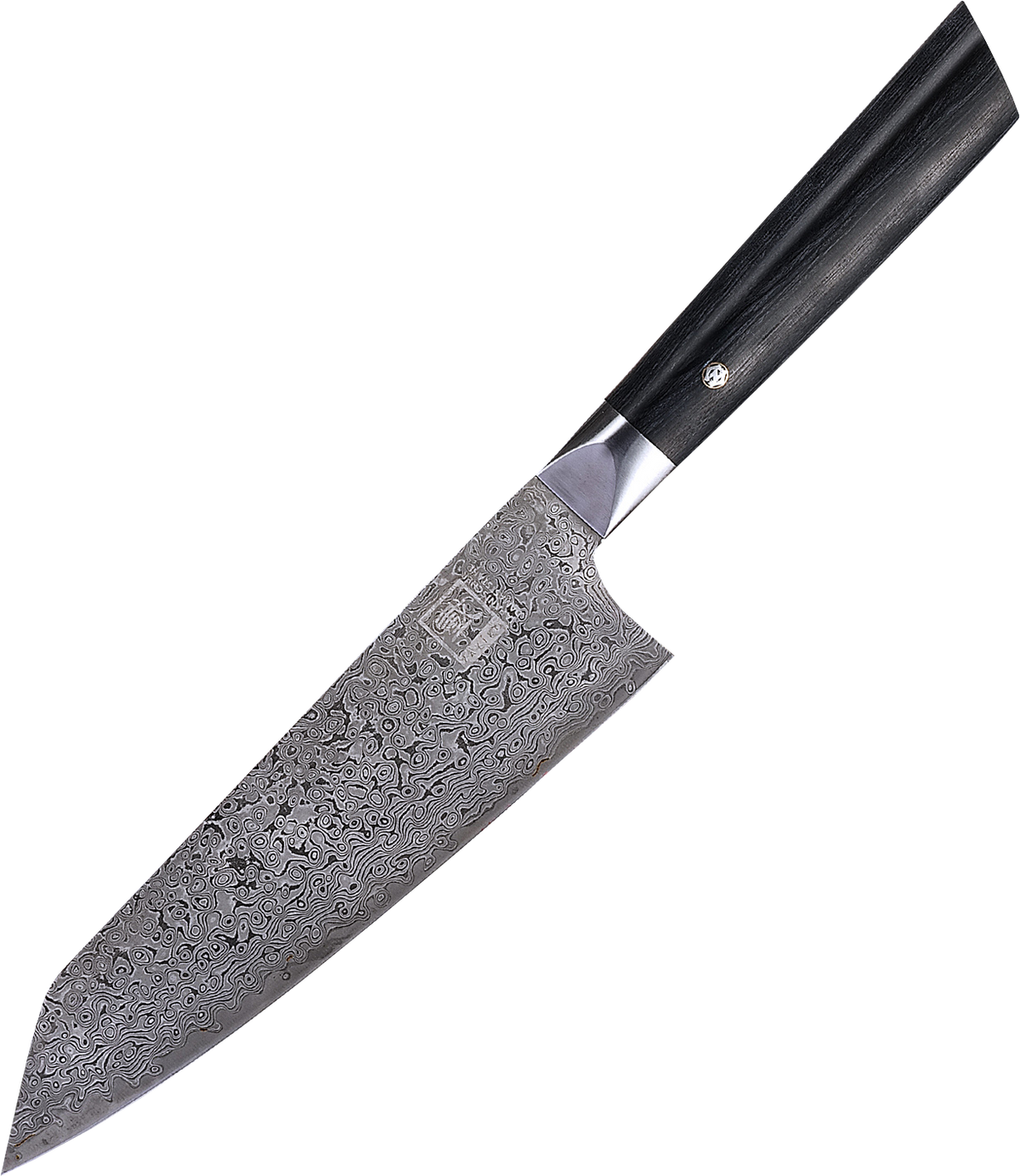 Zayiko Damast Kiritsuke Chefmesser "Black"-Serie, Messer, Detailansicht 3