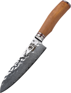 Zayiko Damast Santokumesser, "Olive"-Serie, Messer, Detailansicht 1