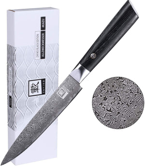 Zayiko Damast Allzweckmesser, "Black"-Serie, Messer