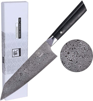 Zayiko Damast Kiritsuke Chefmesser "Black"-Serie, Messer