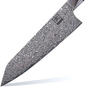 Zayiko Damast Kiritsuke Chefmesser "Black"-Serie, Messer, Detailansicht 1
